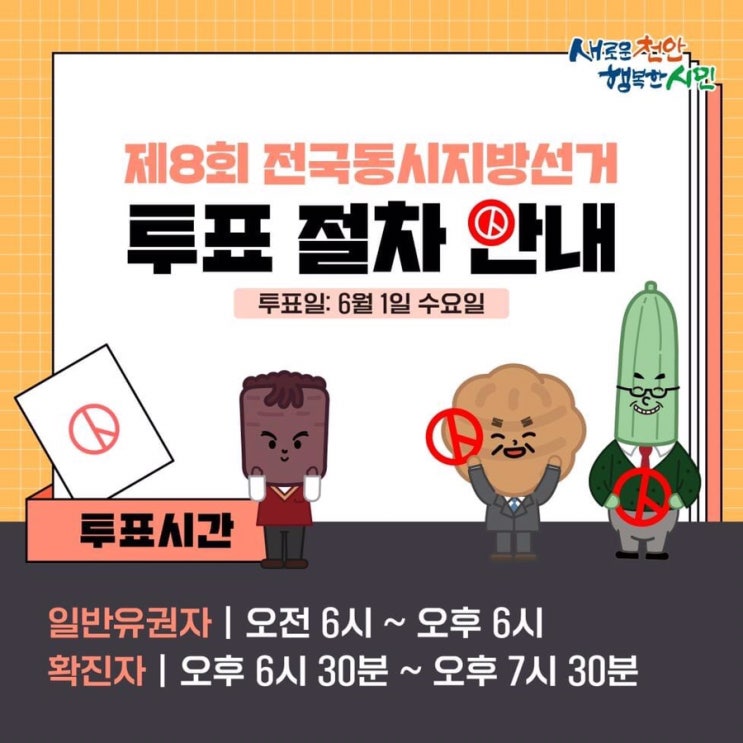 제8회 전국동시지방선거 투표 절차 안내 | 천안시청페이스북