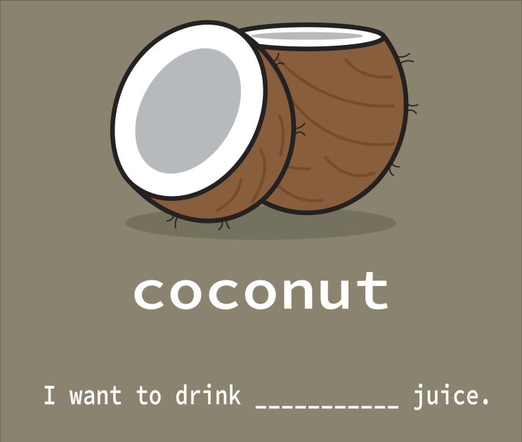 코코넛 coconut 영단어카드