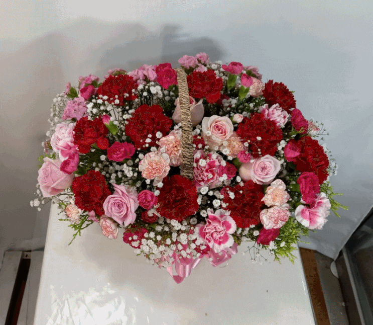  어버이날 이모님께 보내드리는 카네이션 장미 꽃바구니 [일산 꽃집, 주엽 꽃집, 킨텍스 꽃집, 주엽 플라워]