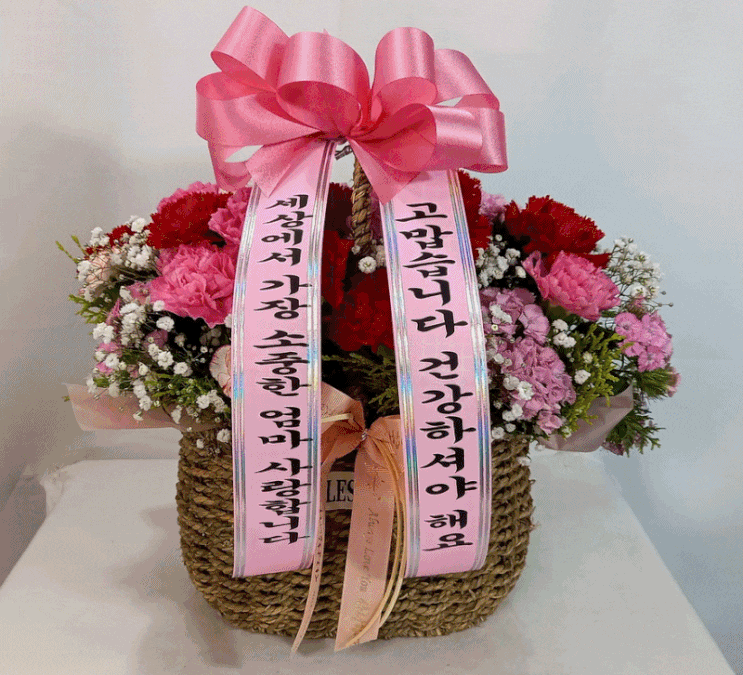  친정 어머니께 보내드리는 카네이션 꽃바구니 [일산 꽃집, 주엽 꽃집, 킨텍스 꽃집, 주엽 플라워]