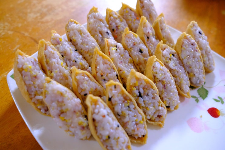  주부초밥왕 매실액으로 맛을 살린 유부초밥 간편 도시락 직접 만들기