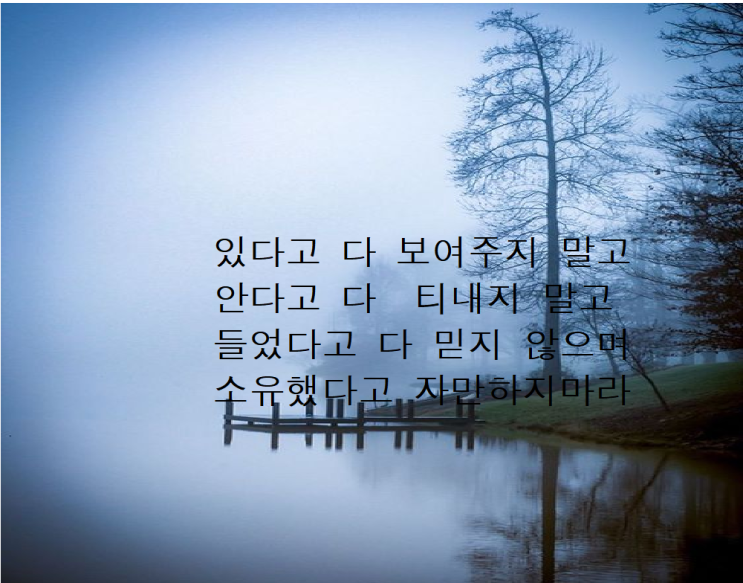  [좋은 글]인생의 자세