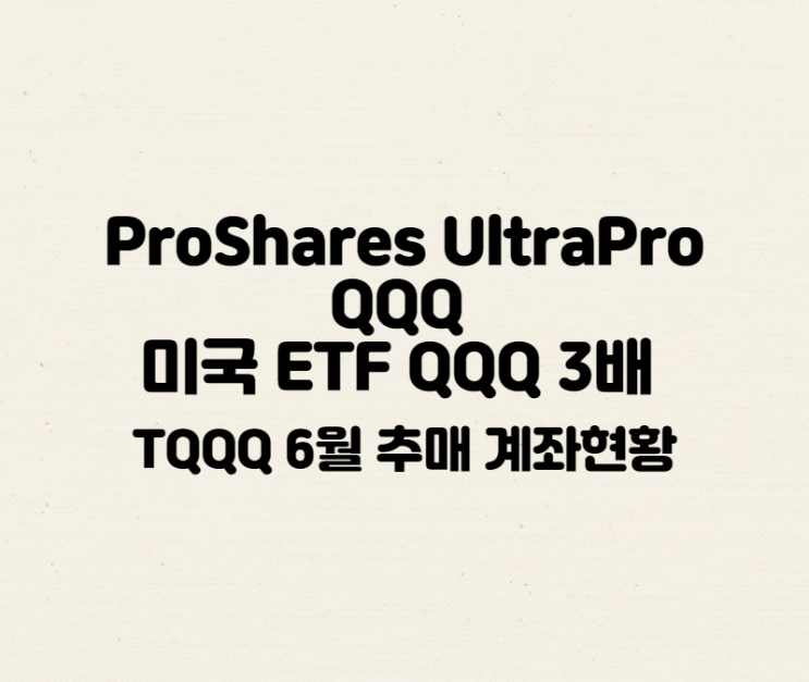  TQQQ ETF ProSharesUltraProQQQ 6월 추매현황