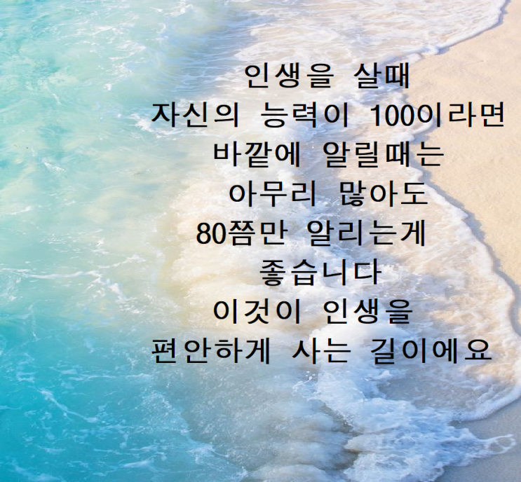  [좋은 글] 인생의 자세