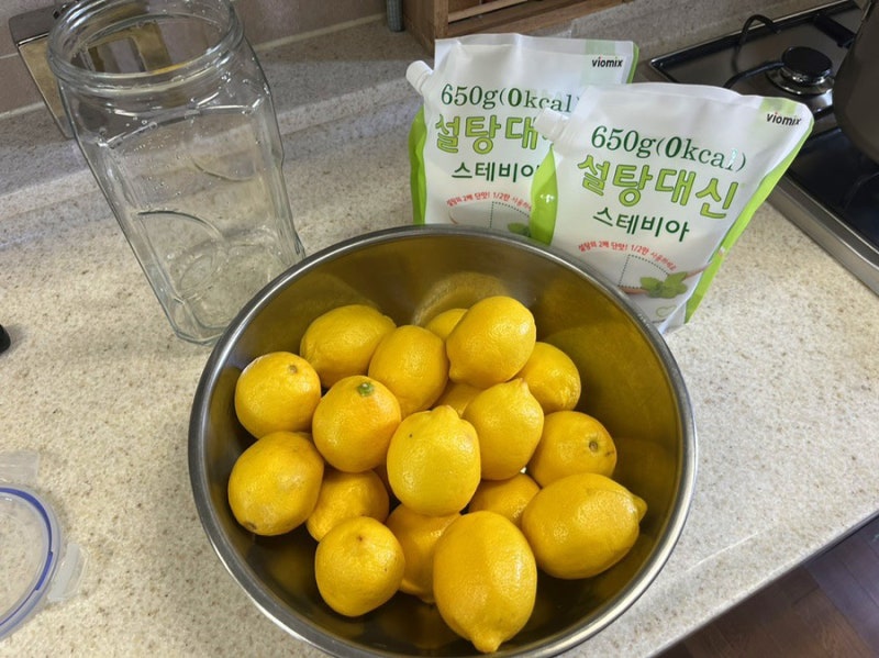스테비아로 레몬청 만들기