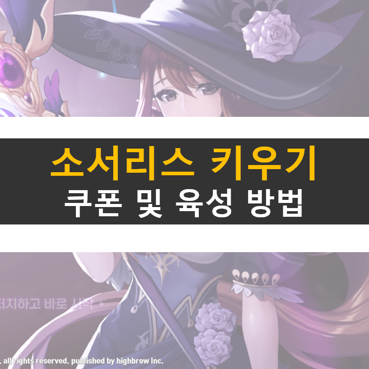 소서리스 키우기 쿠폰과 육성 공략 소서리스 키우기 쿠폰과 육성 공략