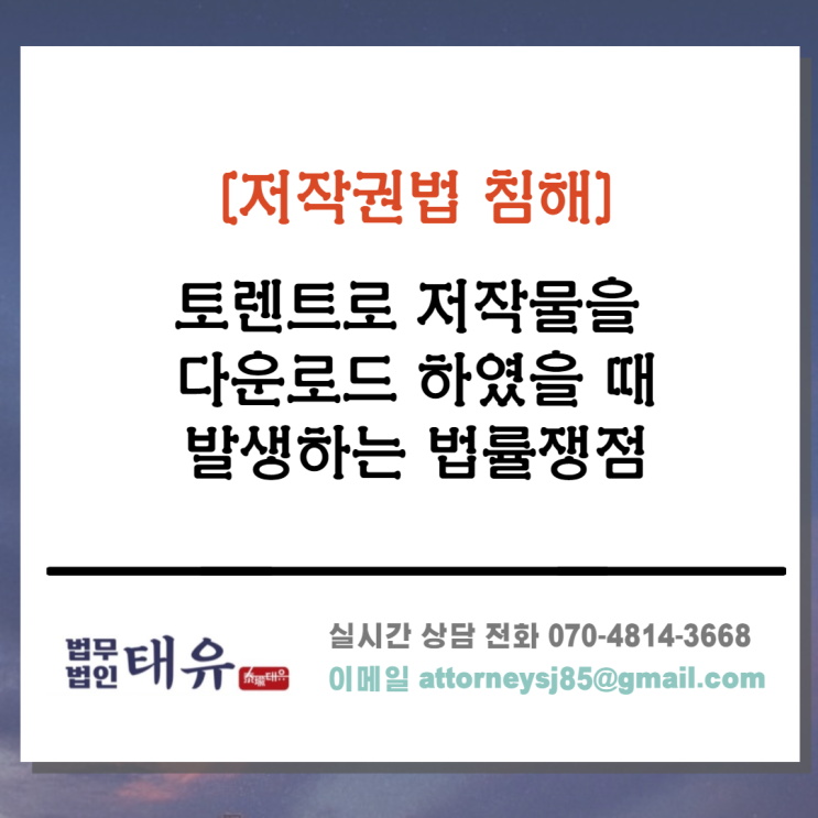  저작권법위반, 토렌트 사용으로 인한 저작권 침해 (1)