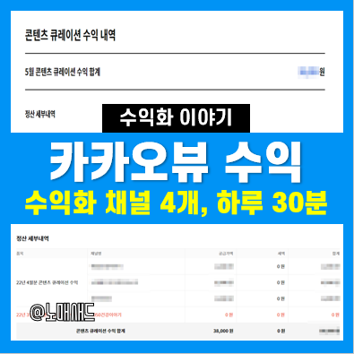 카카오뷰 수익 5월결산 :: 채널 4개 수익화 조건 완료, 1일 30분 투자 결과 카카오뷰 수익 5월결산 :: 채널 4개 수익화 조건 완료, 1일 30분 투자 결과