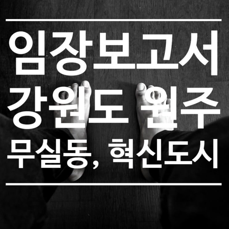  임장보고서(강원도원주)-무실동,혁신도시
