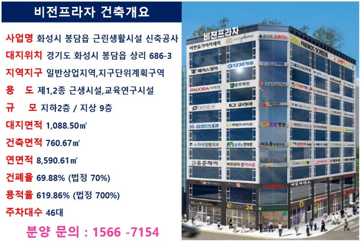  봉담2지구 비전프라자 분양 안내