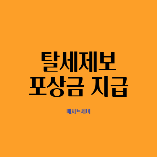  탈세제보 포상금 지급 기준과 지급액은 얼마나 될까요