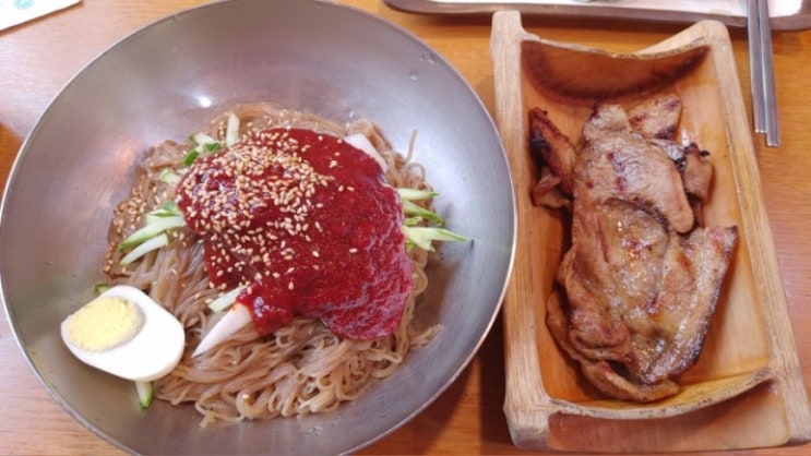  원당냉면맛집 소문난팔당냉면 숯불고기+냉면, 물냉면, 비빔냉면 맛있게 멋은 후기