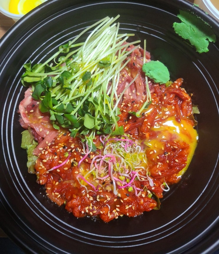  만원 육회 양 많이 주는 육회 배달 후기 구의동 맛집
