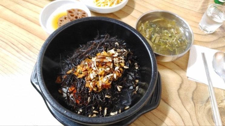  톳밥과 냉이된장국, 냉이나물, 안성 건강맛집 비봉촌 추천메뉴!