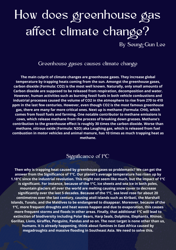  How does greenhouse gas affect climate change?