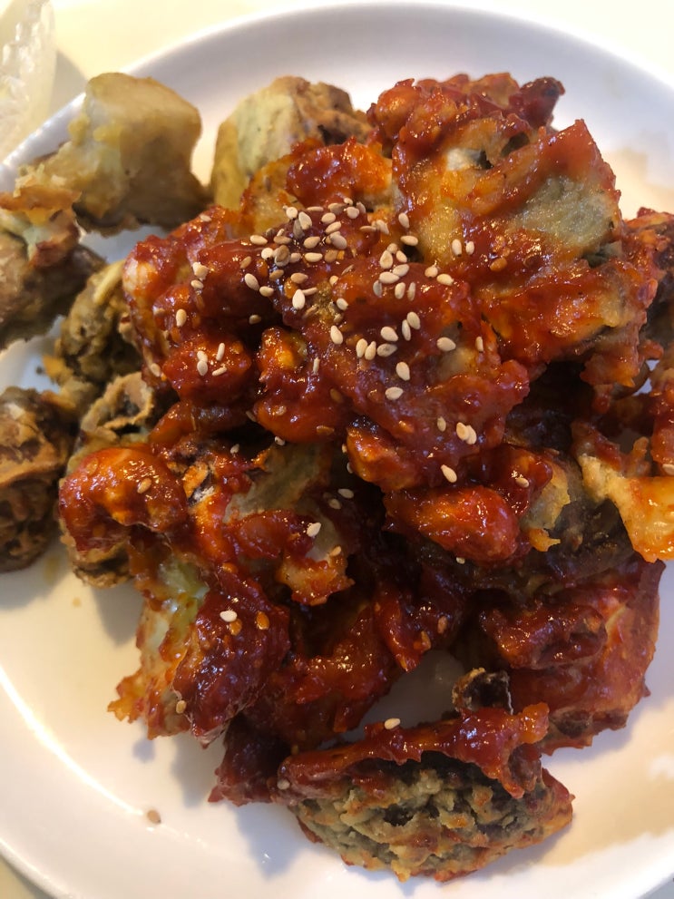  버섯 강정 (비건 후라이드&양념 레시피) 에어프라이어