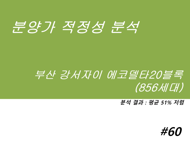  부산 강서자이에코델타20블록 분양가 적정성 분석