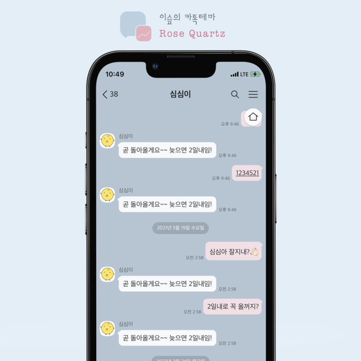  [아이폰 카톡테마] 로즈 쿼츠 *블루n핑크 (Rose Quartz 1.0.0 iOS Ktheme)