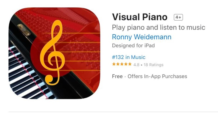 아이폰 아이패드 피아노 연습 비주얼 피아노 Visual Piano 앱 어플 무료 정보
