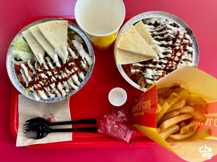  이태원 맛집 할랄가이즈 : 치킨 플래터, 콤보 플래터, 감자튀김 JMT