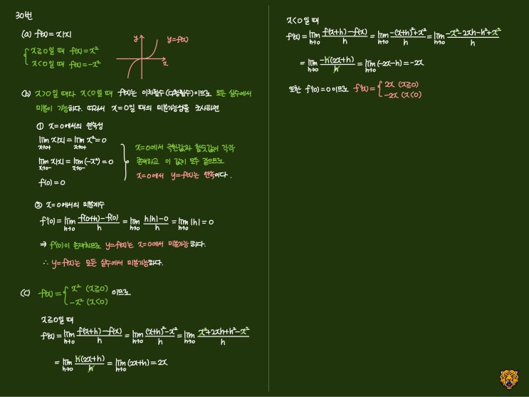 미적분학 Calculus) 미분가능성 조사하기 미적분학 Calculus) 미분가능성 조사하기