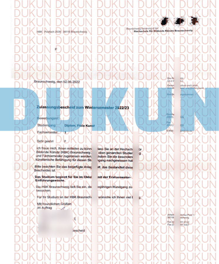  <독일 미대> 2022/23 브라운슈바이크 미술대학 최종합격, 박OO 학생