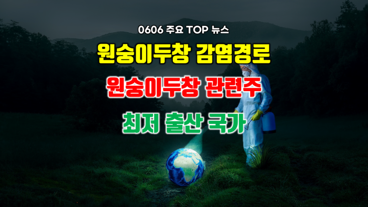  [아이언정 부동산 분양홈 뉴스 220606]원숭이두창 감염경로 동성애 원인?... 바이러스 전염 증상 백신 관련주 나왔네요... 최저 출산 국가 한국