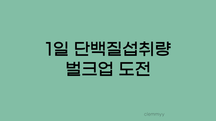  1일 단백질 섭취량, 벌크업 30대에 운동은 필수다