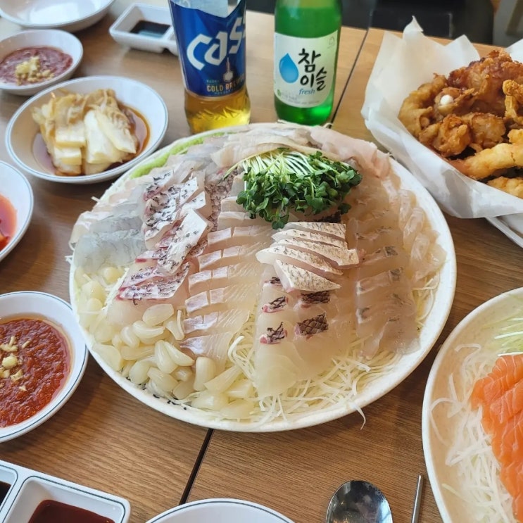  [노량진역 룸횟집] 노량진 수산시장 회 포장예약 신안군향우회,  룸식당 하늘채본관A관, 튀김 전문점 삼정튀김집 후기