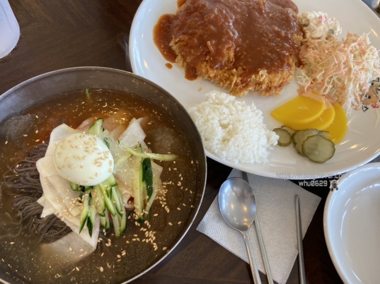 아차산역 맛집 애플돈까스 구의본점 설악칡냉면