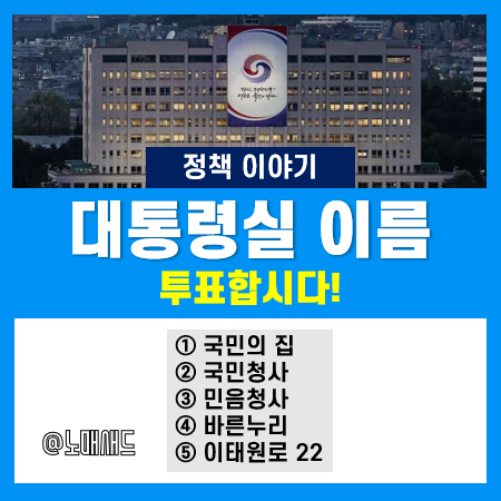 대통령실 용산 집무실 이름 공모 투표방법(국민생각함), 최종후보 5개