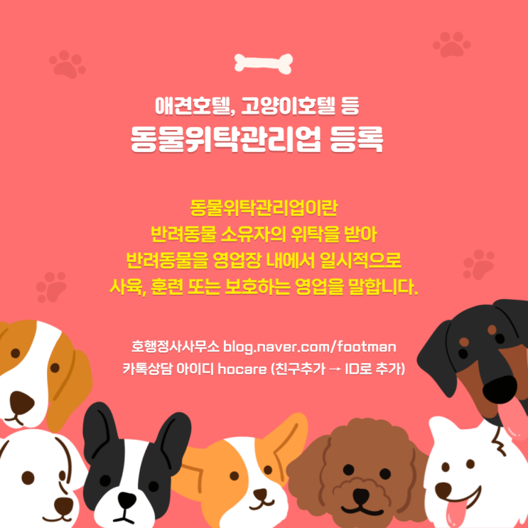  애견호텔, 고양이호텔 등 동물위탁관리업 등록