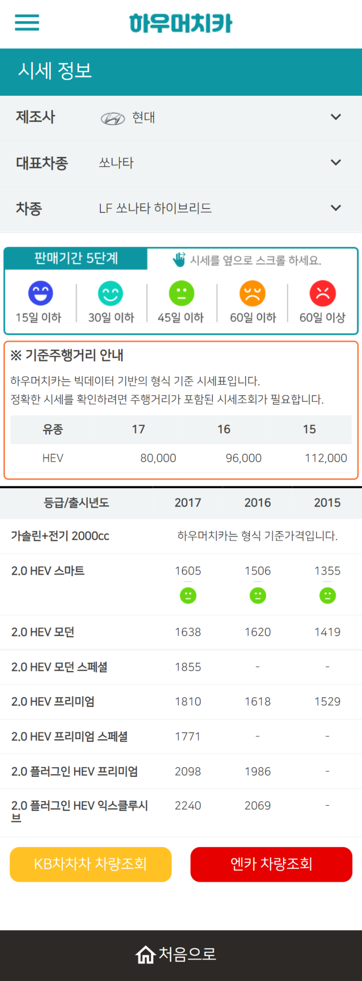 하우머치카 2022년 6월 LF쏘나타 하이브리드 중고차시세.가격표 하우머치카 2022년 6월 LF쏘나타 하이브리드 중고차시세.가격표