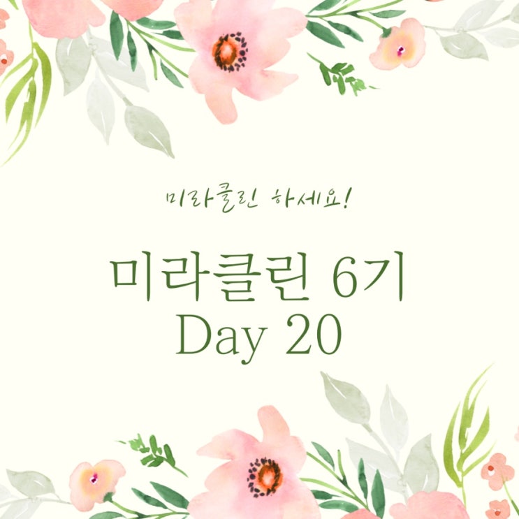  [미라클린] 20일차: 귀찮음의 관성을 이기는 힘