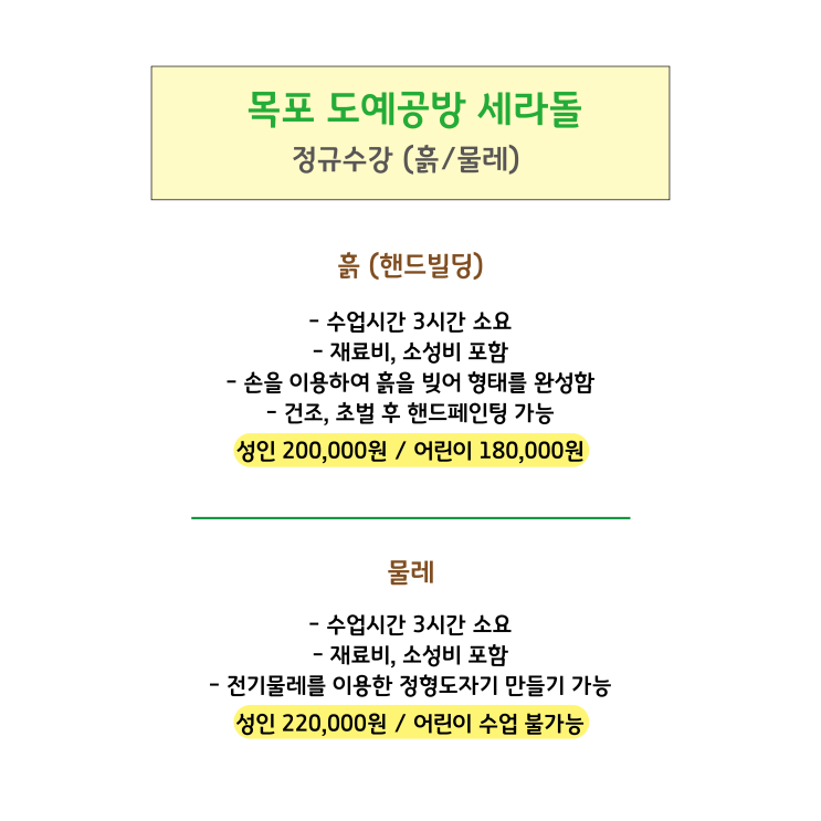  정규 수강 수업 비용