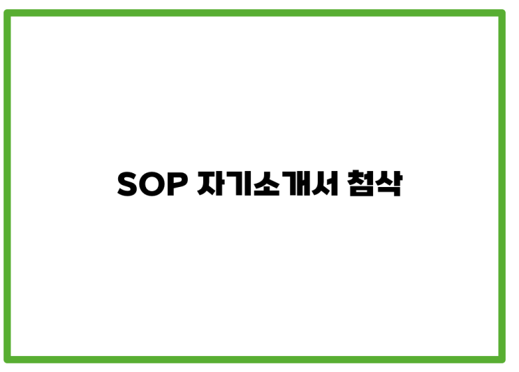  SOP첨삭 - Statement of Purpose 전문 사이트