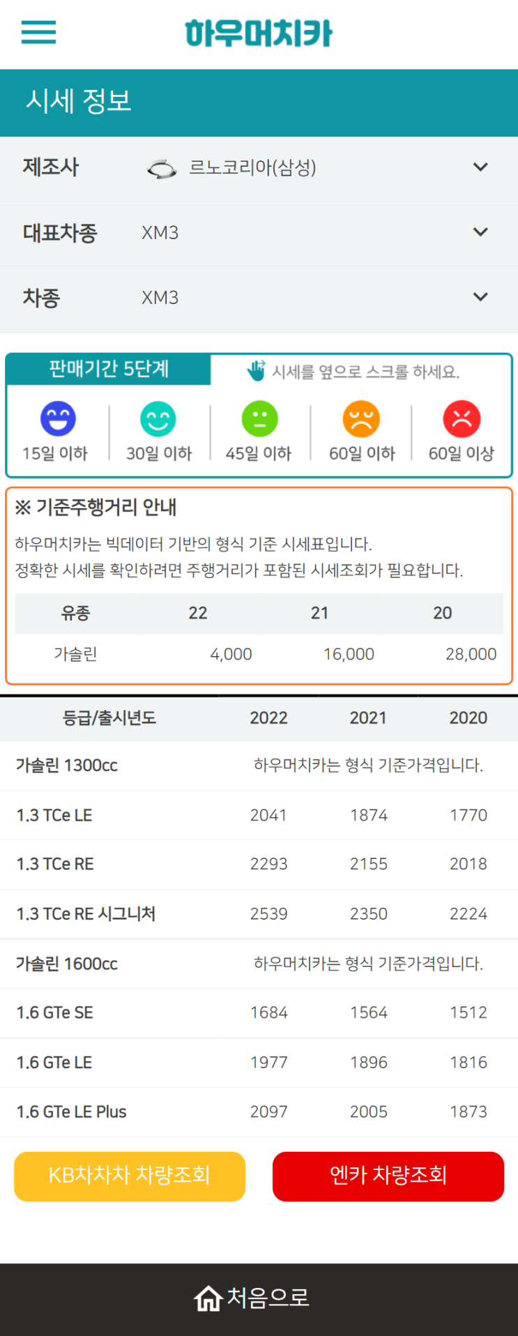 하우머치카 2022년 6월 XM3 중고차시세.가격표 하우머치카 2022년 6월 XM3 중고차시세.가격표