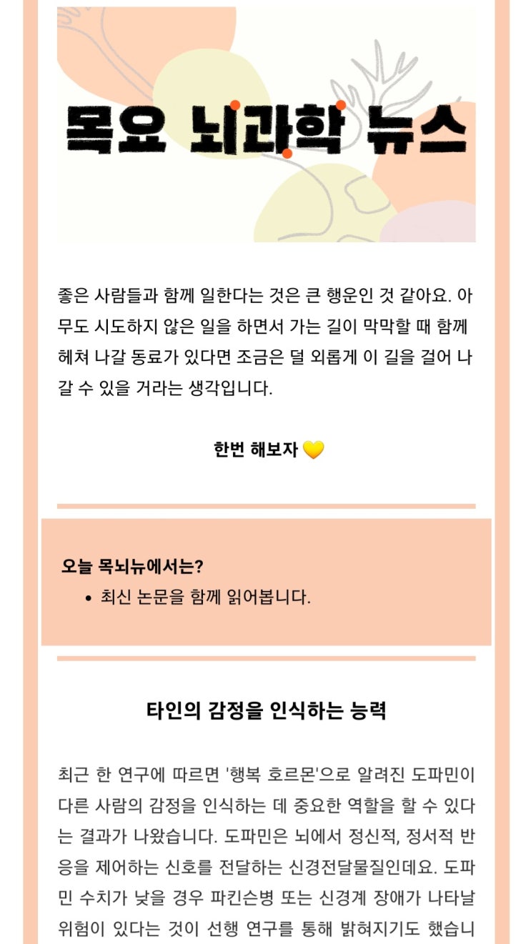 과학, 음식, 동물 등 일상 관련 뉴스레터 추천 (목요뇌과학뉴스, 애피레터, 뉴술레터, 밑미레터, 캐릿)