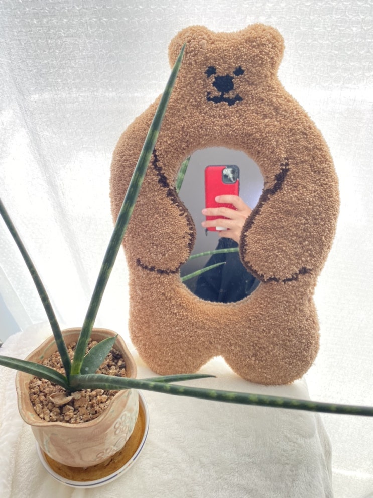  초보엄마의  펀치니들 거울 만들기 완성