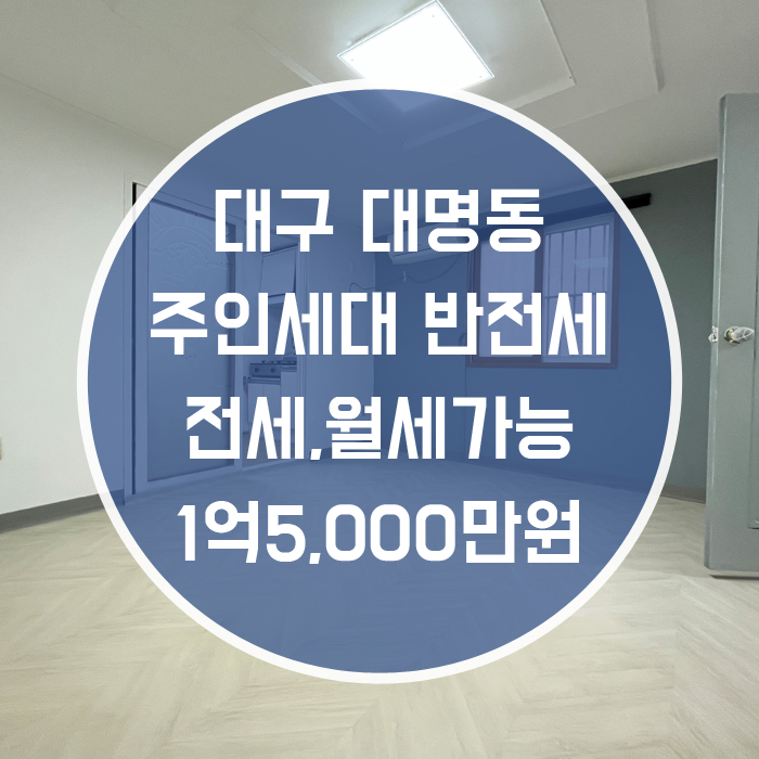  (계약완료)대구 남구 대명동 / 주인세대 반전세 복층/ 월세전세가능 영대병원역도보1분