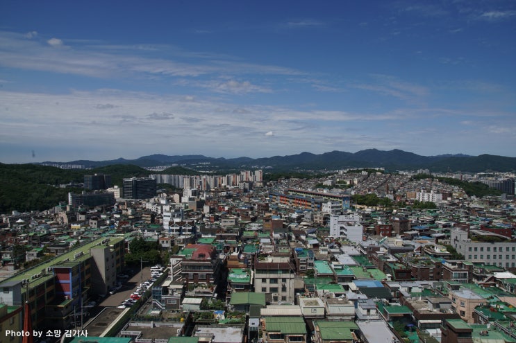  성남시 중원구에서 가장 고지대에 위치한 상대원 선경아파트에서 바라본 풍경