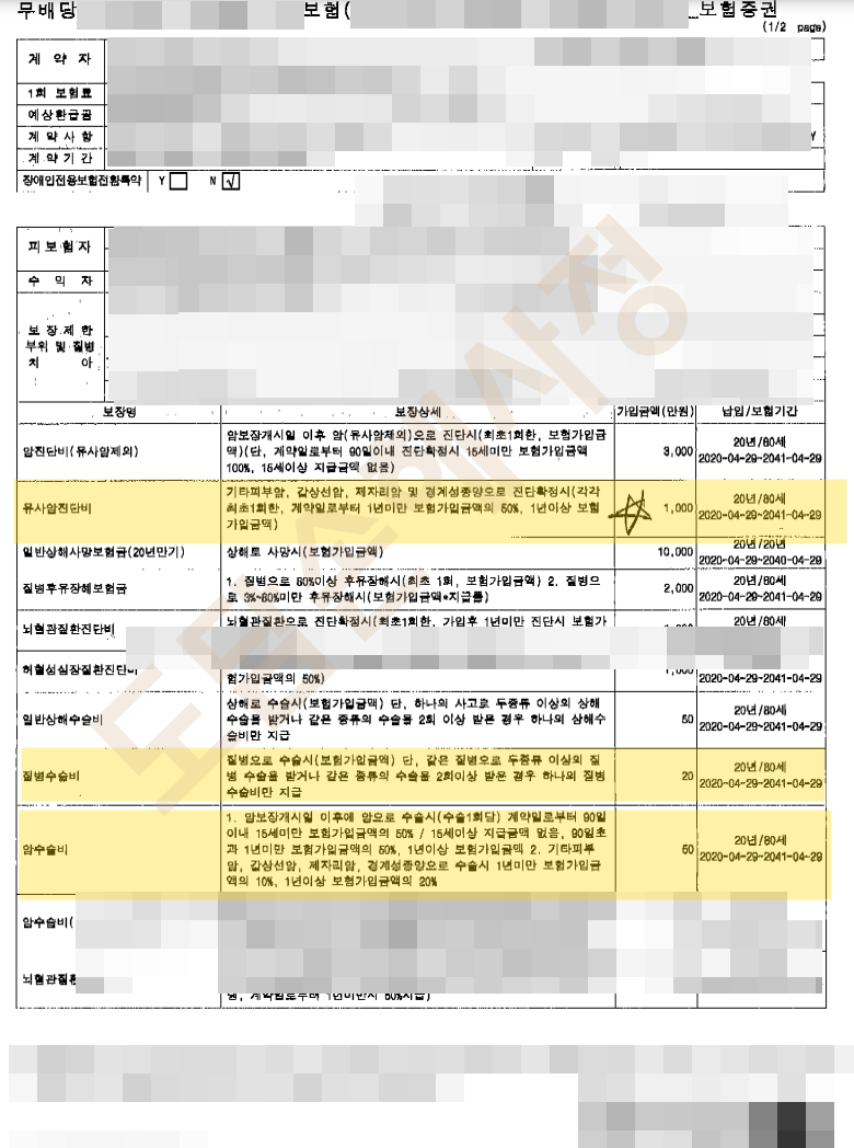 [부산,김해,양산,울산,창원]제자리움전 점막내암 D010 일반암 진단비 전액 지급 손해사정 4