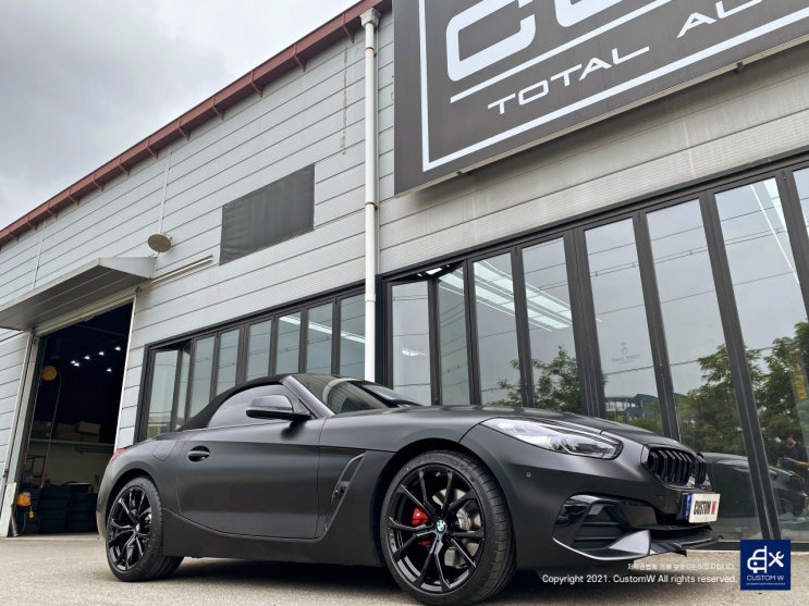  BMW Z4 20i 블랙유광 휠도색 & 레드 캘리퍼 도색