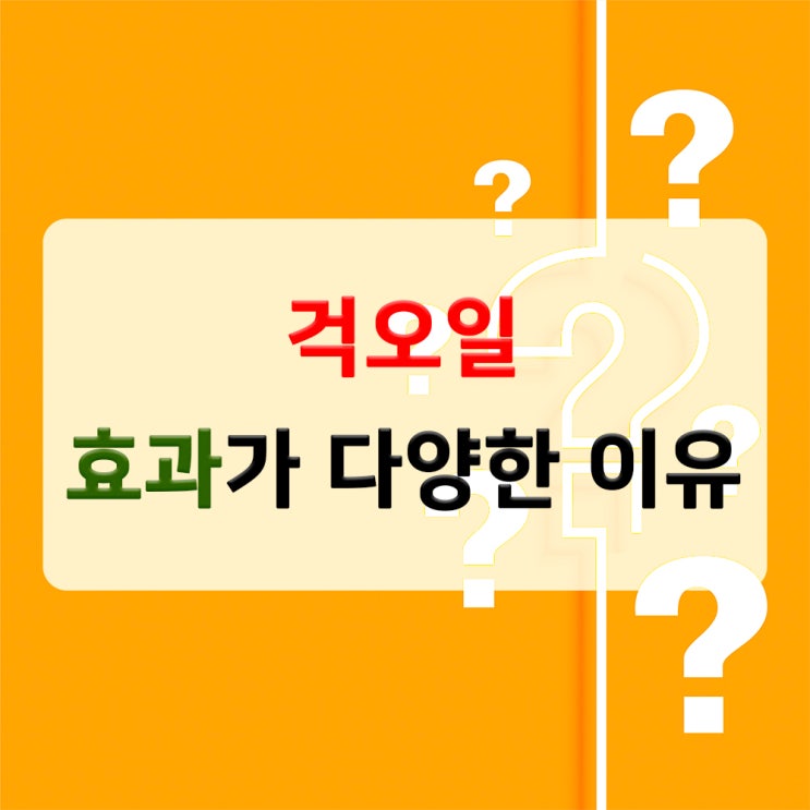  걱오일 먹고 사람마다 효과가 다양한 이유