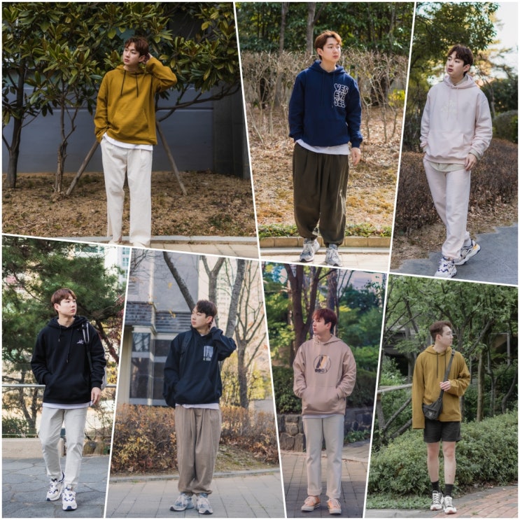  호불호 없는 남자 옷 코디, 오버핏 후드티 7가지 데일리룩