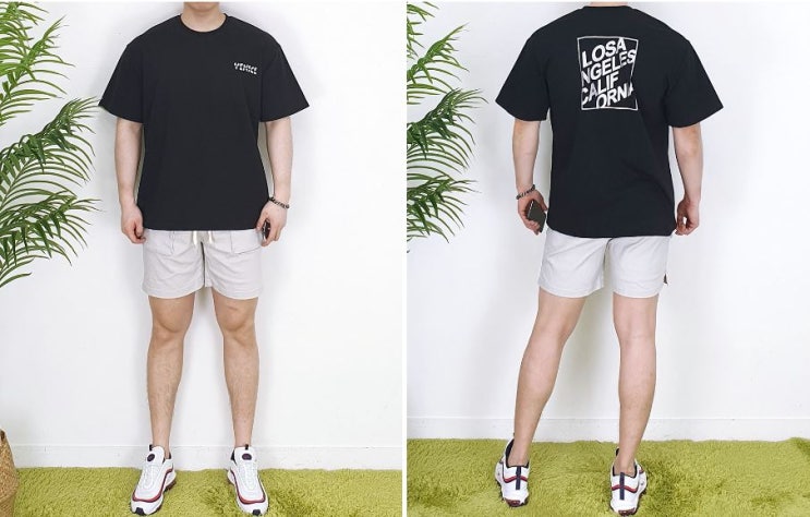  남자 오버핏 두꺼운 반팔티로 여름 준비 끝~~