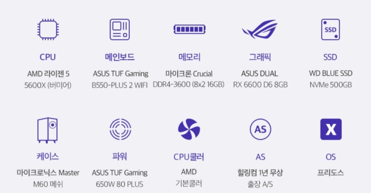  가성비 좋은 라이젠5 5600X + RX6600 조립PC 구매 완료