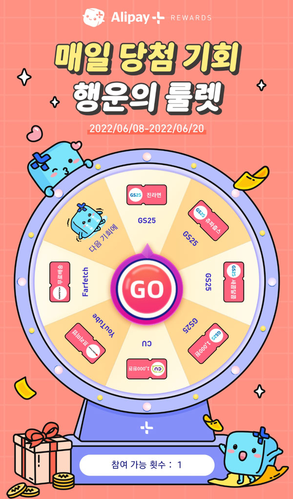 카카오 알리 행운의 룰렛이벤트(CU 기프티콘등)추첨,즉당 카카오 알리 행운의 룰렛이벤트(CU 기프티콘등)추첨,즉당