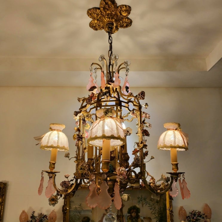 앤틱 샹드리에..프렌치 새장 샹드리에 French birdcage chandelier