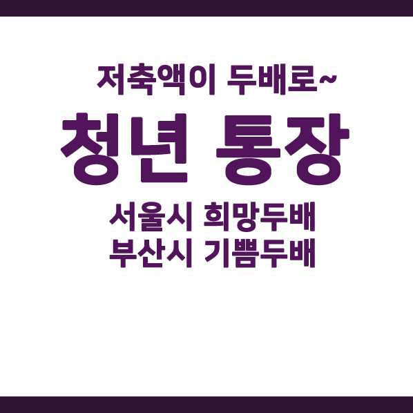 청년 두배 통장, 서울 희망두배, 부산 기쁨두배 통장